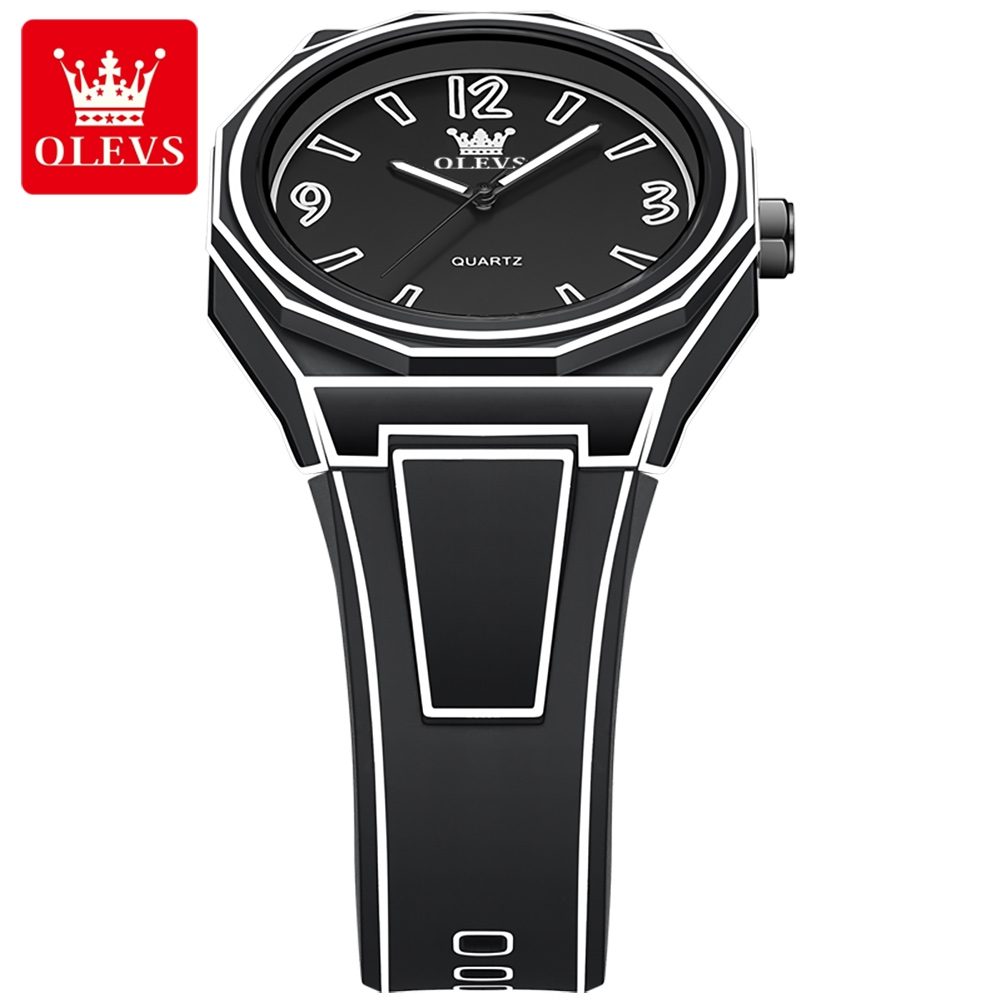 OLEVS 1018 Herrenuhr – Wasserdichte Quarz-Uhr mit Silikonarmband & Leuchtfunktion