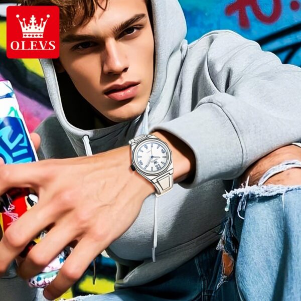 OLEVS 1018 Herrenuhr – Wasserdichte Quarz-Uhr mit Silikonarmband & Leuchtfunktion – Bild 20