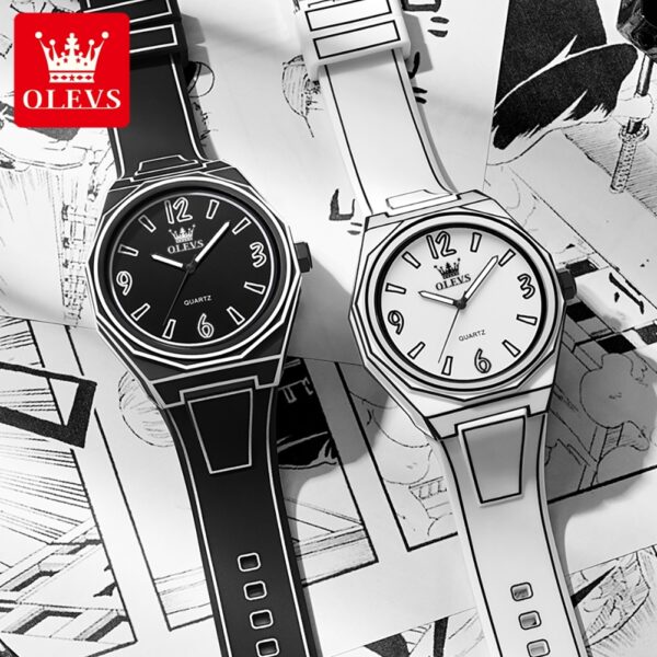 OLEVS 1018 Herrenuhr – Wasserdichte Quarz-Uhr mit Silikonarmband & Leuchtfunktion – Bild 8