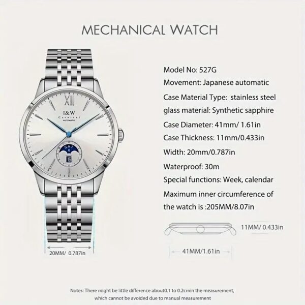Carnival High-End Herren Automatikuhr: Sportlich-elegant mit Saphirglas – Bild 8