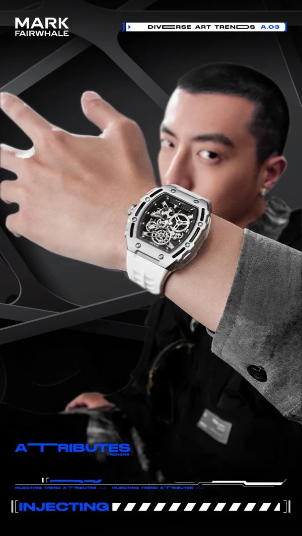 DITALING FW-6700: Luxuriöse Herren-Automatikuhr im Tonneau-Skelett-Design – Bild 19