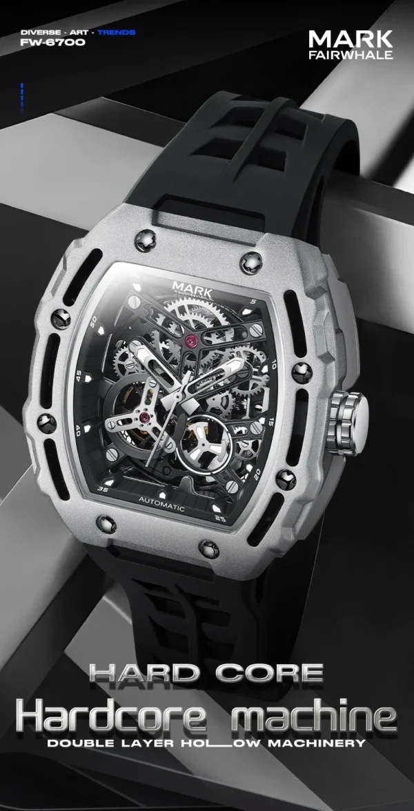 DITALING FW-6700: Luxuriöse Herren-Automatikuhr im Tonneau-Skelett-Design – Bild 10