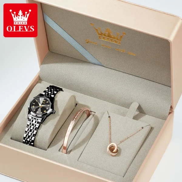 OLEVS Geschenkset Luxus-Quarzuhr für Damen-Eleganz trifft Funktionalität – Bild 9