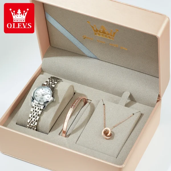 OLEVS Geschenkset Luxus-Quarzuhr für Damen-Eleganz trifft Funktionalität – Bild 7