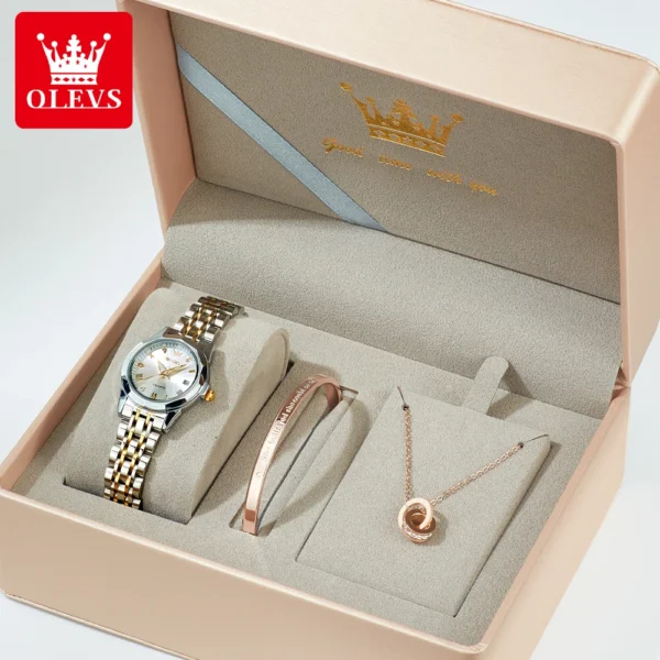 OLEVS Geschenkset Luxus-Quarzuhr für Damen-Eleganz trifft Funktionalität – Bild 8