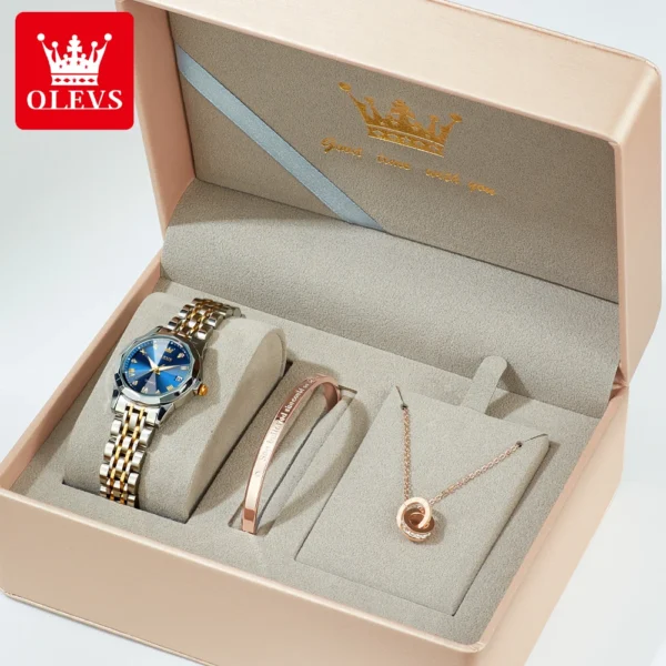 OLEVS Geschenkset Luxus-Quarzuhr für Damen-Eleganz trifft Funktionalität – Bild 6