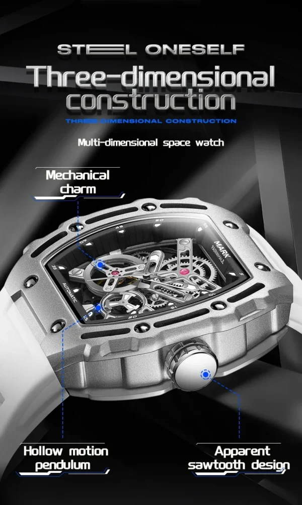 DITALING FW-6700: Luxuriöse Herren-Automatikuhr im Tonneau-Skelett-Design – Bild 15