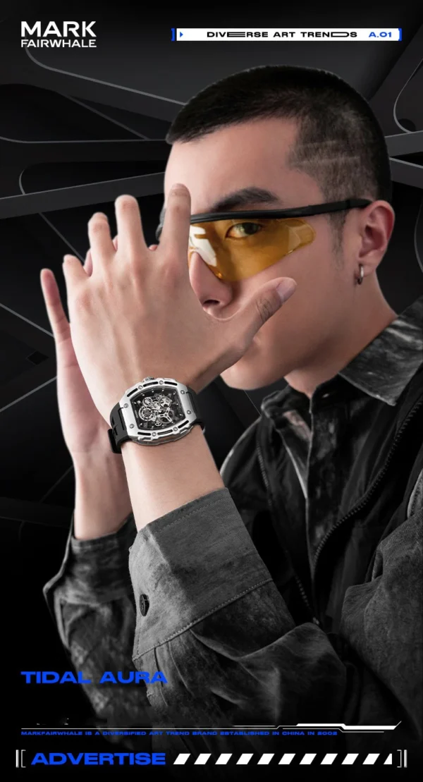 DITALING FW-6700: Luxuriöse Herren-Automatikuhr im Tonneau-Skelett-Design – Bild 13