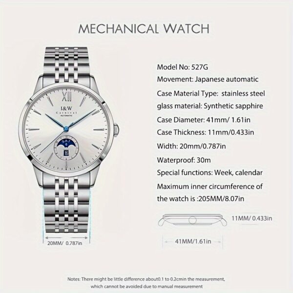 Carnival High-End Herren Automatikuhr: Sportlich-elegant mit Saphirglas – Bild 4