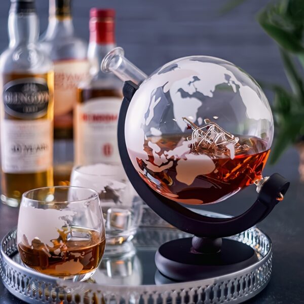 Globe Whiskey Dekanter-Set mit 4 Gläsern - Das Ultimative Geschenk für Spirituosen-Liebhaber – Bild 12