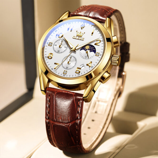 OLEVS 2890 Fashion Casual Herrenuhr mit Mondphase – Bild 30