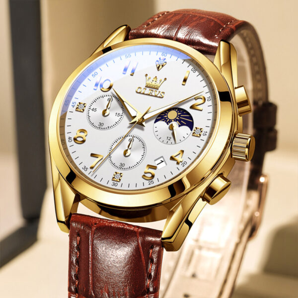 OLEVS 2890 Fashion Casual Herrenuhr mit Mondphase – Bild 29