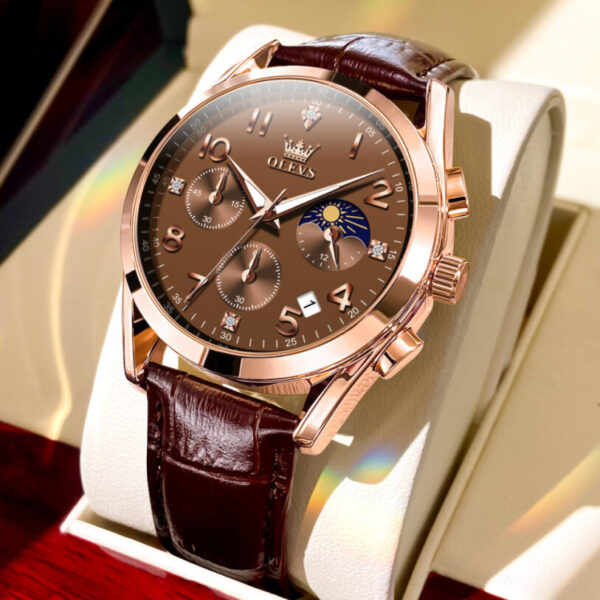 OLEVS 2890 Fashion Casual Herrenuhr mit Mondphase – Bild 38