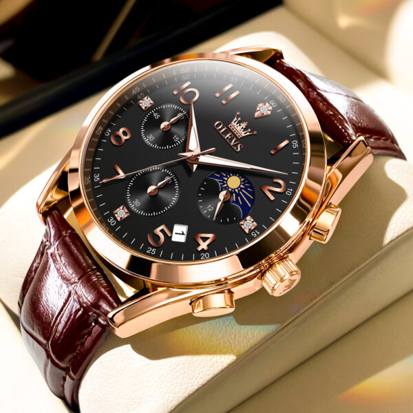 OLEVS 2890 Fashion Casual Herrenuhr mit Mondphase – Bild 33