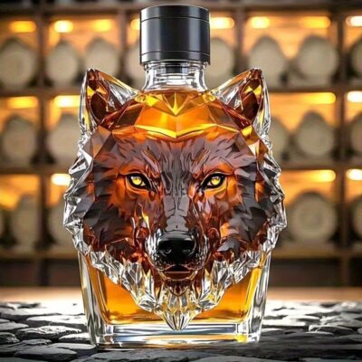 Whiskyflasche mit Wolfskopf-Design Einzigartiger Dekanter für Besondere Anlässe