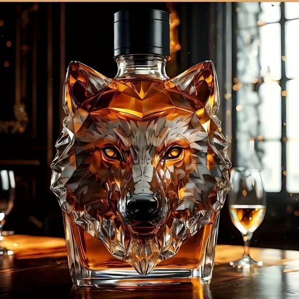 Whiskyflasche mit Wolfskopf-Design Einzigartiger Dekanter für Besondere Anlässe – Bild 3