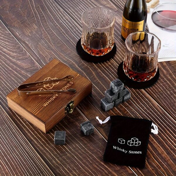Whisky Steine Set mit Holzbox-Kühler Genuss ohne Verwässerung – Bild 5