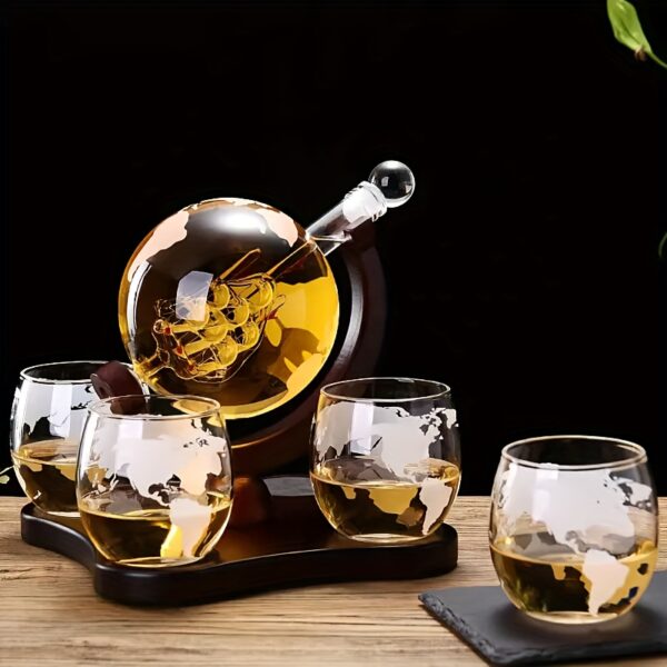 Globe Whiskey Dekanter-Set mit 4 Gläsern - Das Ultimative Geschenk für Spirituosen-Liebhaber – Bild 9