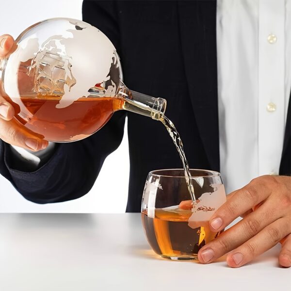 Globe Whiskey Dekanter-Set mit 4 Gläsern - Das Ultimative Geschenk für Spirituosen-Liebhaber – Bild 8