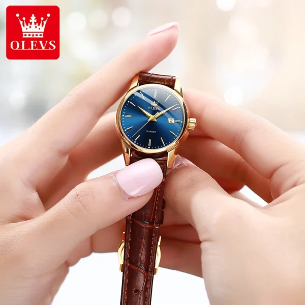 OLEVS 6898 Damenuhr – Top Luxus Business Quarz-Uhr mit Lederarmband