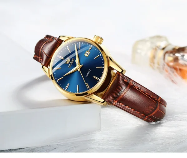 OLEVS 6898 Damenuhr – Top Luxus Business Quarz-Uhr mit Lederarmband – Bild 23