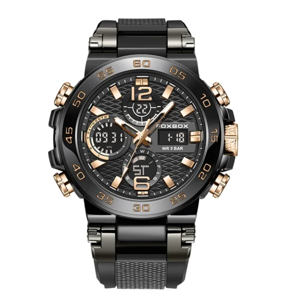 FOXBOX 0033 Herrenuhr - Militär-Sportuhr mit Dual-Display – Bild 8