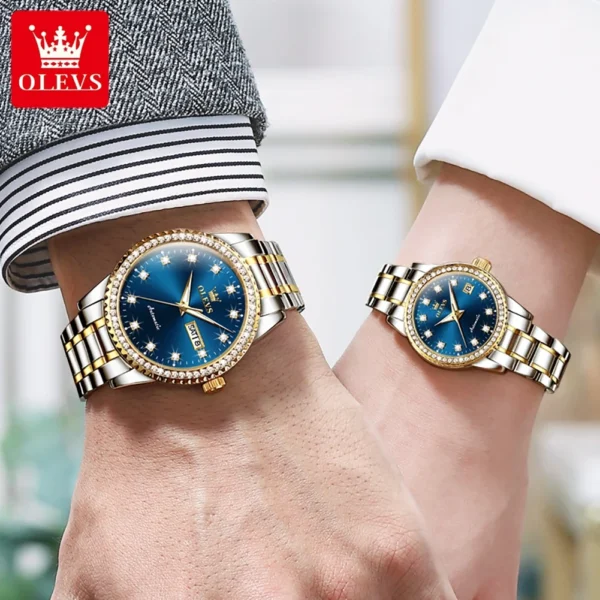 OLEVS 7003 Mechanische Paar-Uhr Luxus und Präzision für Verliebte – Bild 6