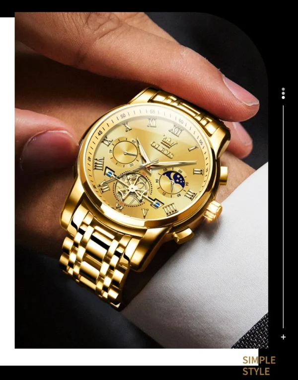 OLEVS 2859 Herrenuhr – Klassische Römische Skala, Luxus Quarz-Uhr mit Leuchtfunktion & Wasserdicht – Bild 26
