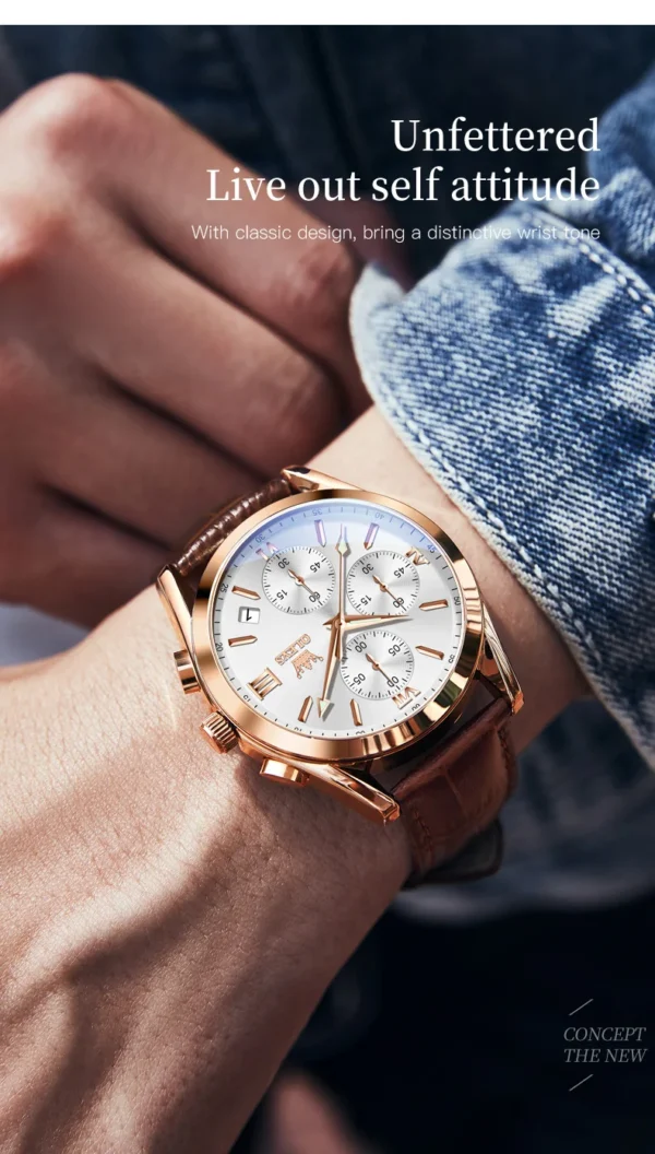 OLEVS 2872 Herrenuhr: Luxuriöser Chronograph mit Sport- und Business-Appeal – Bild 16