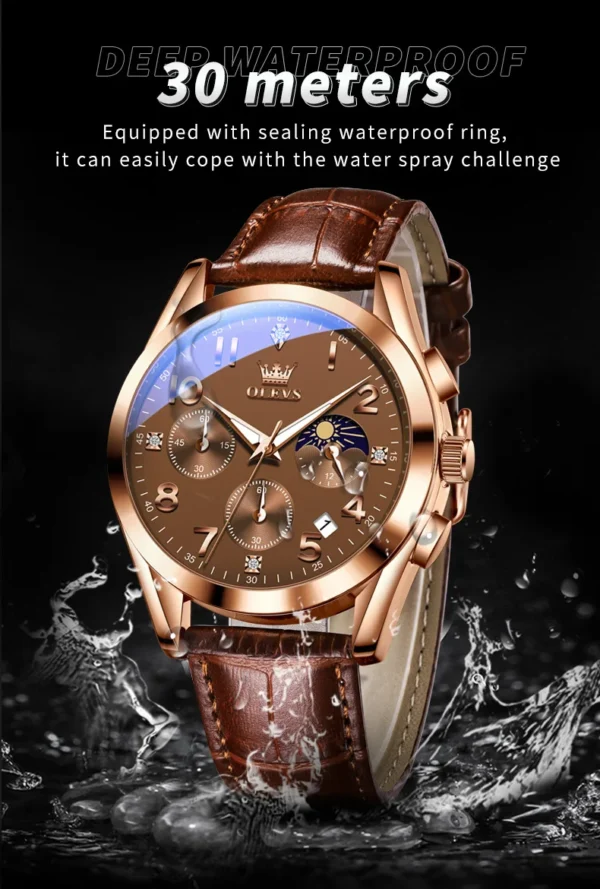 OLEVS 2890 Fashion Casual Herrenuhr mit Mondphase – Bild 11