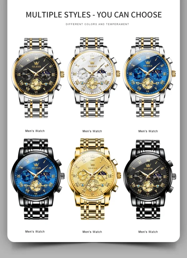 OLEVS 2859 Herrenuhr – Klassische Römische Skala, Luxus Quarz-Uhr mit Leuchtfunktion & Wasserdicht – Bild 29