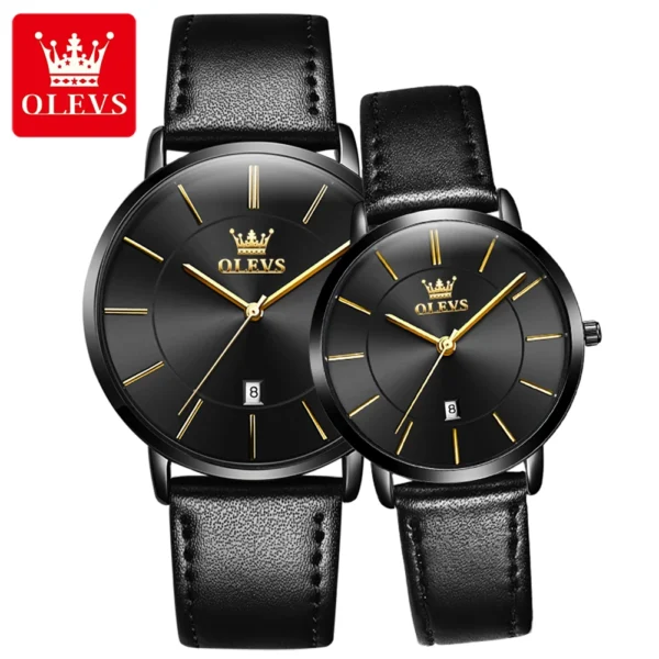 OLEVS 5869 Paar-Uhr-Ultradünne Quarz-Uhren mit Stil und Kalender – Bild 8