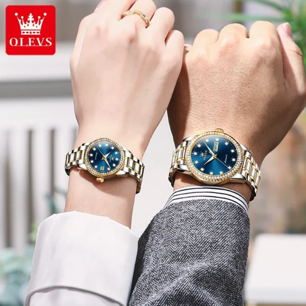 OLEVS 7003 Mechanische Paar-Uhr Luxus und Präzision für Verliebte – Bild 4