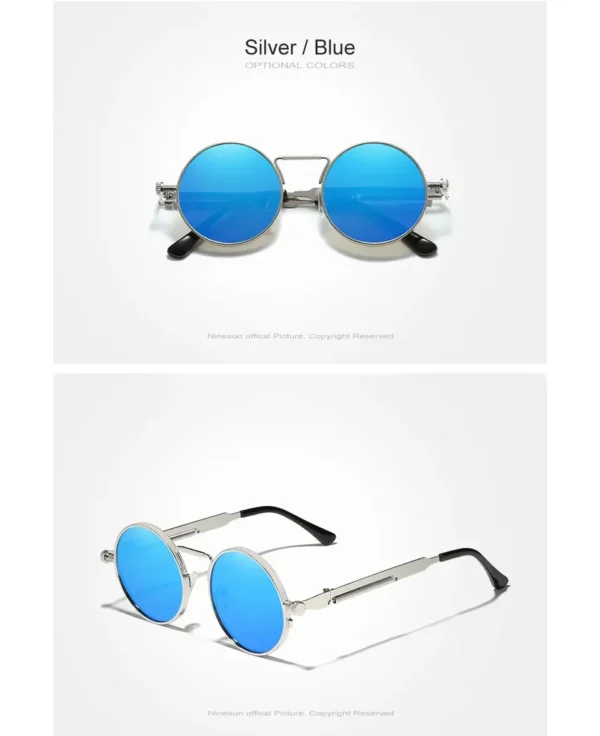 Ninesun Polarisierte Runde Steampunk Vintage Sonnenbrille UV400 – Bild 13