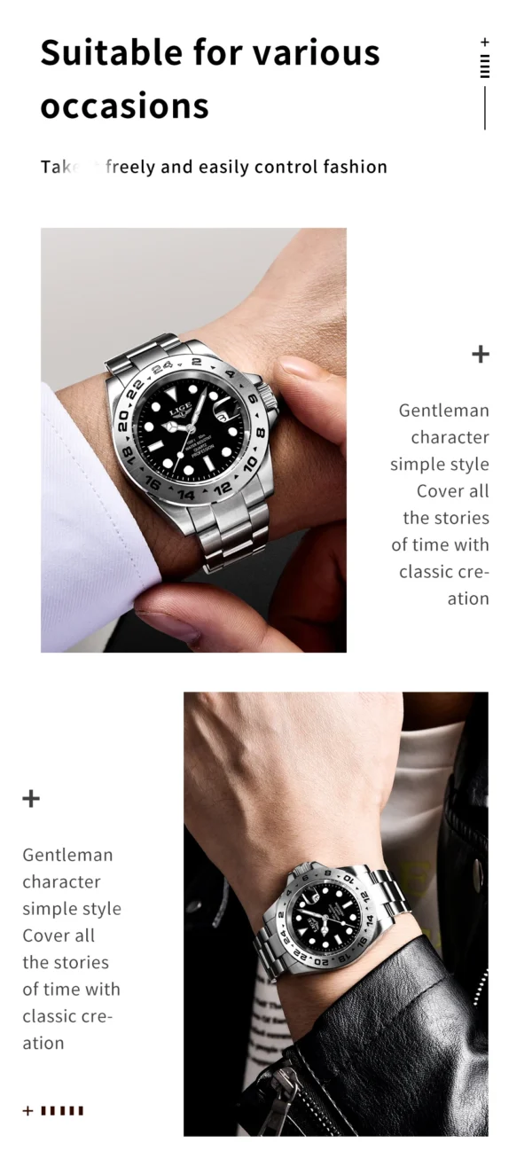 Business Herrenuhr Luxuriöse Eleganz aus Edelstahl – Bild 16