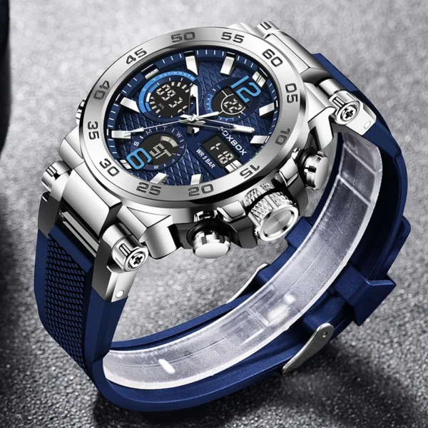 FOXBOX 0033 Herrenuhr - Militär-Sportuhr mit Dual-Display – Bild 3