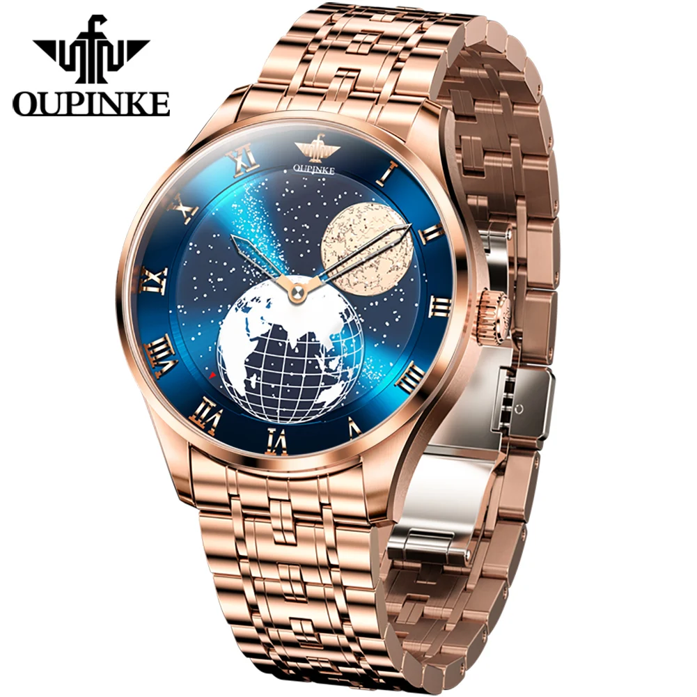 OUPINKE 3230 Top Luxus Automatikuhr für Herren: Die Erde am Handgelenk