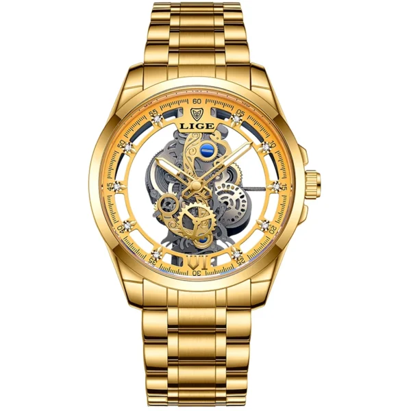 LIGE 8997 Herrenuhr - Luxuriöser Skelett-Look und Militär-Stil – Bild 10