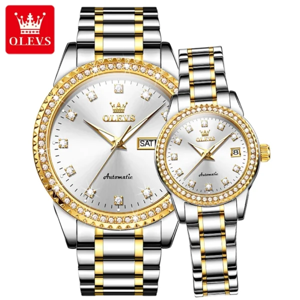OLEVS 7003 Mechanische Paar-Uhr Luxus und Präzision für Verliebte – Bild 8