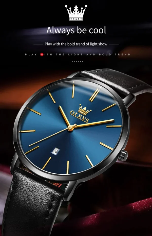 OLEVS 5869 Paar-Uhr-Ultradünne Quarz-Uhren mit Stil und Kalender – Bild 15