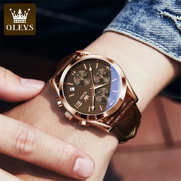 OLEVS 2872 Herrenuhr: Luxuriöser Chronograph mit Sport- und Business-Appeal – Bild 7