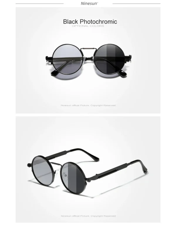 Ninesun Polarisierte Runde Steampunk Vintage Sonnenbrille UV400 – Bild 16