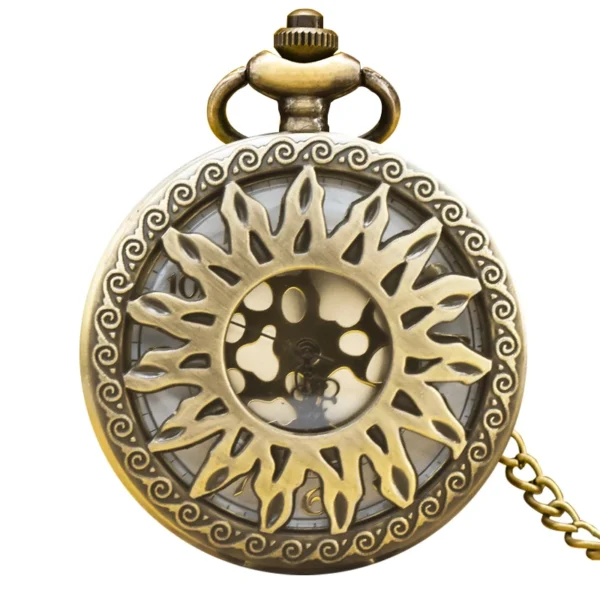 Vintage Bronze Steampunk Taschenuhr-Kunstvolle Gravur und Cutout-Design – Bild 7