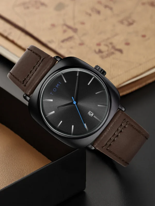 TOMI 2er-Set Herrenuhr & Brille – Klassisches Quadratisches Design im Geschenkset – Bild 16