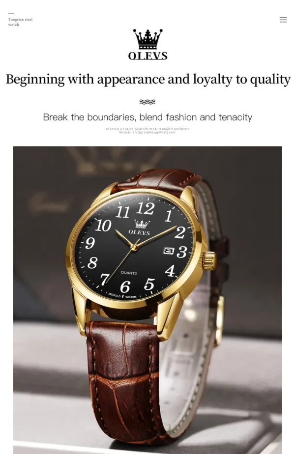 OLEVS 5566 Paar-Uhr - Elegante Quarz-Uhren für Verliebte mit Kalender – Bild 33
