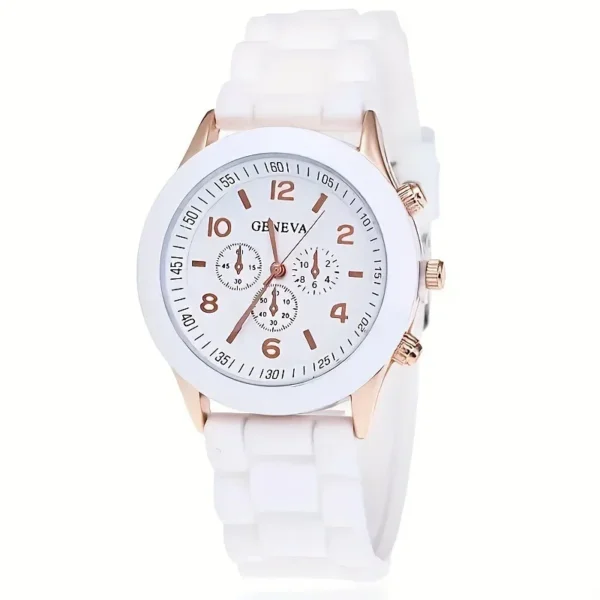 Luxus 5-teiliges Damen-Set | Uhr-Ring-Halskette und Ohrringe mit Perlen & Strass – Bild 14