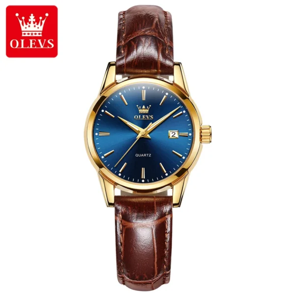 OLEVS 6898 Damenuhr – Top Luxus Business Quarz-Uhr mit Lederarmband – Bild 9