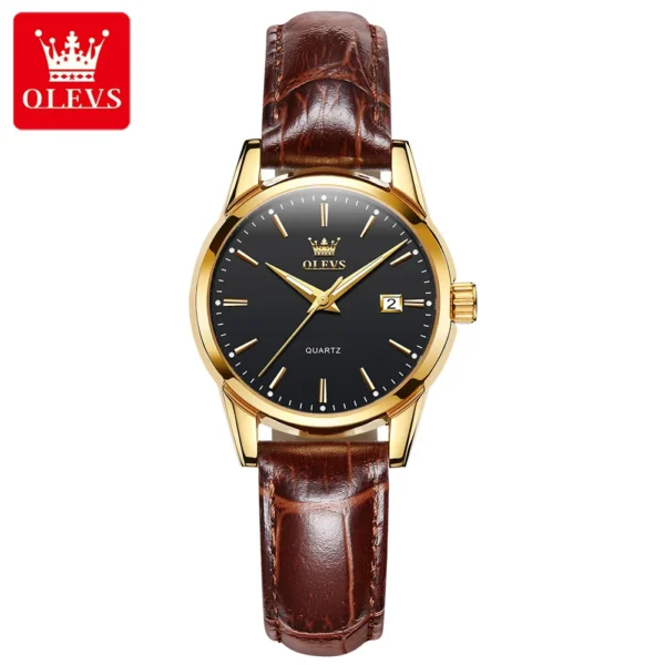 OLEVS 6898 Damenuhr – Top Luxus Business Quarz-Uhr mit Lederarmband – Bild 8