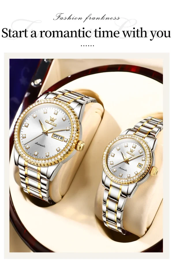 OLEVS 7003 Mechanische Paar-Uhr Luxus und Präzision für Verliebte – Bild 15