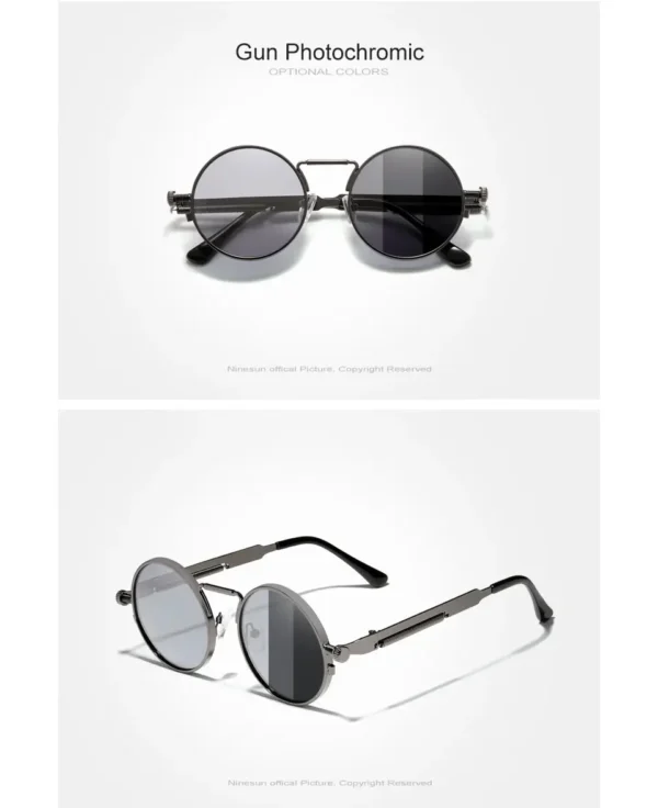 Ninesun Polarisierte Runde Steampunk Vintage Sonnenbrille UV400 – Bild 17